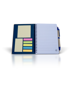 Kraft Blue Notebook with Sticky Notes & Pen – 80 Sheets – Eco-Friendly Stationery Gift