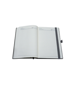 Premium Grey A5 Leather-Bound Promotional Notebook – 100 Sheets | Corporate Gift grey