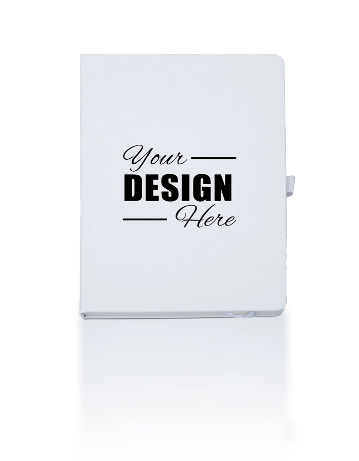 White A5 PU Notebook with Pen Holder – 100 Sheets, 70gsm | Premium Stationery