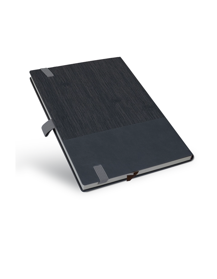 Premium Grey A5 Leather-Bound Promotional Notebook – 100 Sheets | Corporate Gift grey