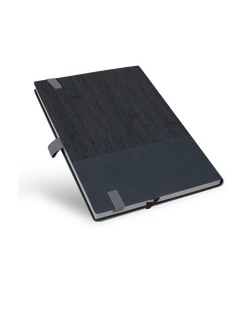 Premium Grey A5 Leather-Bound Promotional Notebook – 100 Sheets | Corporate Gift grey