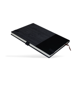 Premium Grey A5 Leather-Bound Promotional Notebook – 100 Sheets | Corporate Gift black