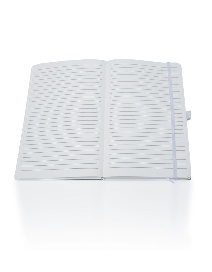 White A5 PU Notebook with Pen Holder – 100 Sheets, 70gsm | Premium Stationery