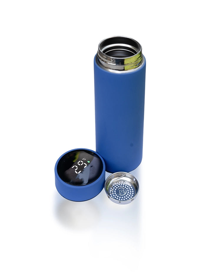 LED Temperature Display Water Bottle – Hot & Cold Flask – 500ml Smart Thermos with Touch Sensor – Navy Blue