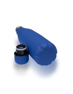 Blue Matte Water Bottle 500ml – Stainless Steel, Double Wall Insulated, Reusable Sports & Travel Bottle
